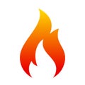 Flame icon. Two tongue fire. Icon illustration logo - vector Royalty Free Stock Photo